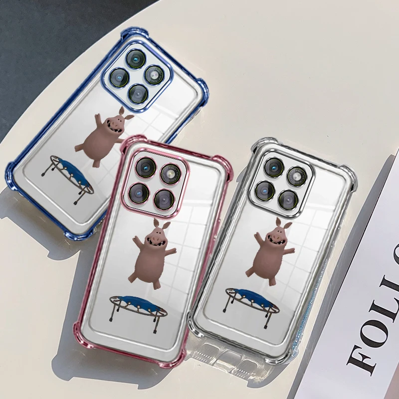 Plating Protective Cover For Motorola Moto G17 G37 Power G47 G67 G77 Case TPU Four-corner Shockproof Animal Pattern