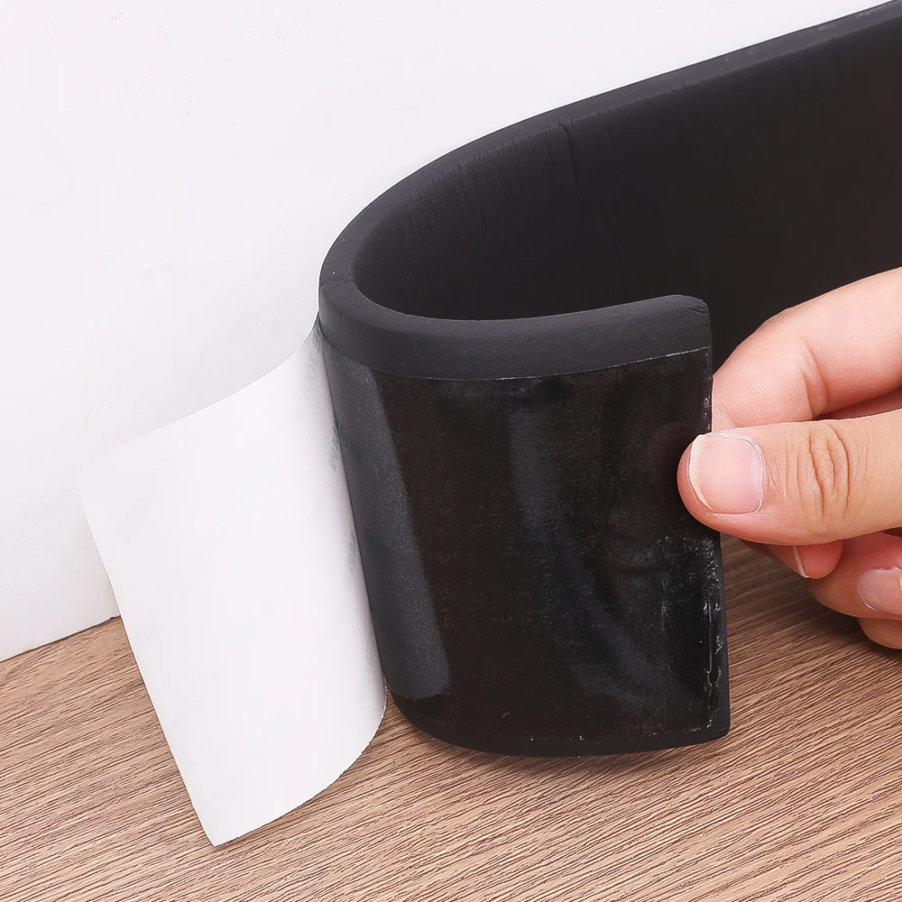 10-2 متر ذاتية اللصق التفاف خط الضميمة ثلاثية الأبعاد الجدار ملصق سميكة المضادة للتصادم شرائط غرفة نوم المنزل خطوط الزاوية الديكور