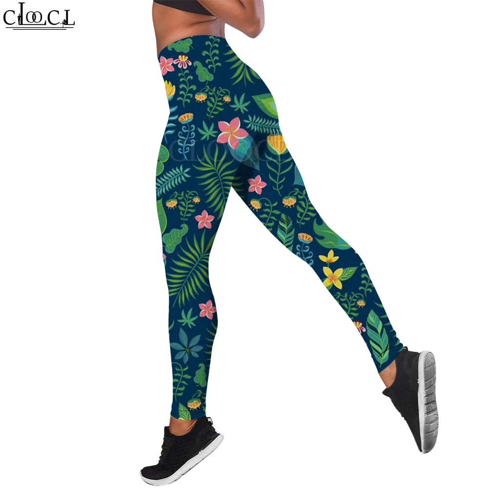 CLOOCL Fashion Hawaii Women Legging Green Weed Pattern 3D Printed Casual Trousers for Female Gym Workout Stretch Yoga Pants