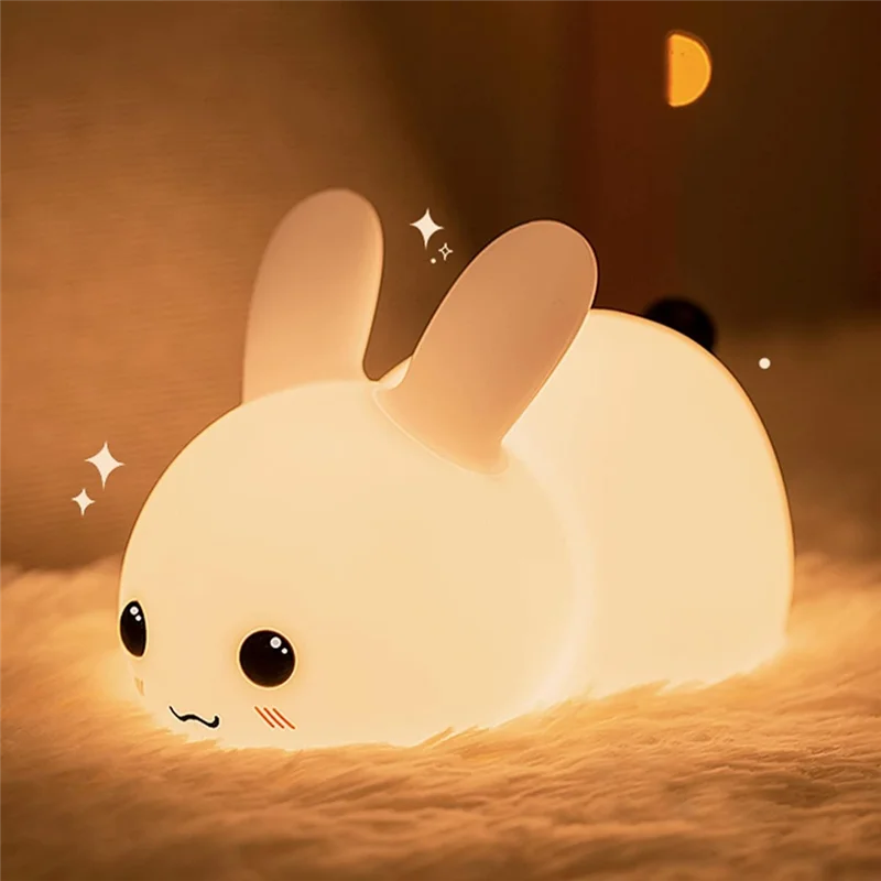 

Ночник ABNO-Kawaii Bunny, ночник для сна, 7 цветов, USB перезаряжаемая силиконовая лампа, идеальный подарок