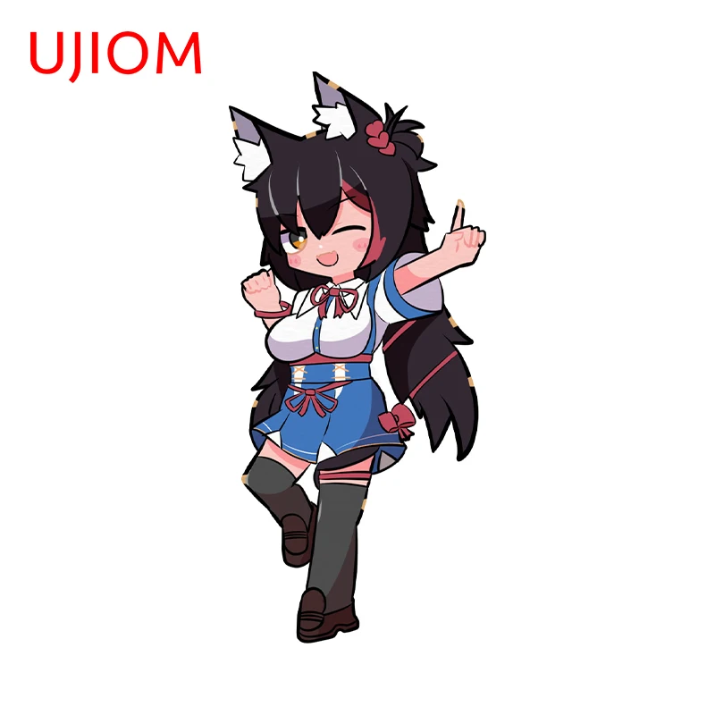 UJIOM 13cm X 5.9cm Ookami Mio Fanart Hololive Cute Wall Sticker Nice Furniture Computer Decor Decals Personality Room Murals