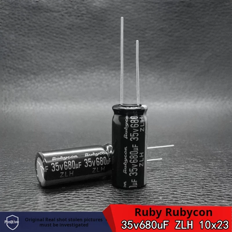 10pcs-50pcs 35V 680UF Brand New  Original Japanese Rubycon 35v680uf Imported Electrolytic Capacitor Rubycon ZLH 10 * 23mm