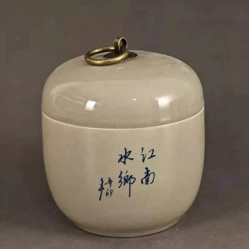 Chinese Blue And White Porcelain Water City Pattern Tea Pot 4.53Inch Shanlechi