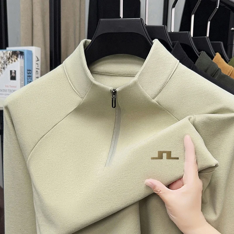 Hochwertiger Herren-Hoodie für den Herbst mit halbem Reißverschluss, aus deutschem Samtmaterial, bedrucktes Langarm-Oberteil, vielseitige Freizeitkleidung für Männer. – Detail 13