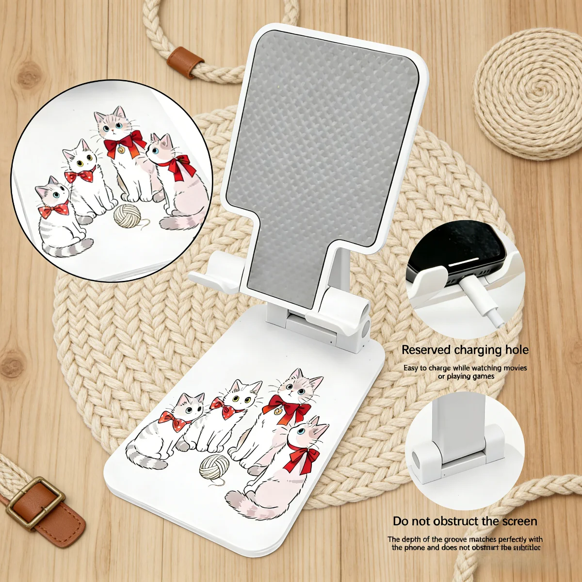 

Портативная подставка для телефона «Кошачья встречка», регулируемая по высоте и углу наклона, нескользящая, устойчивая, универсальная, складная, для планшетов и мобильных телефонов.