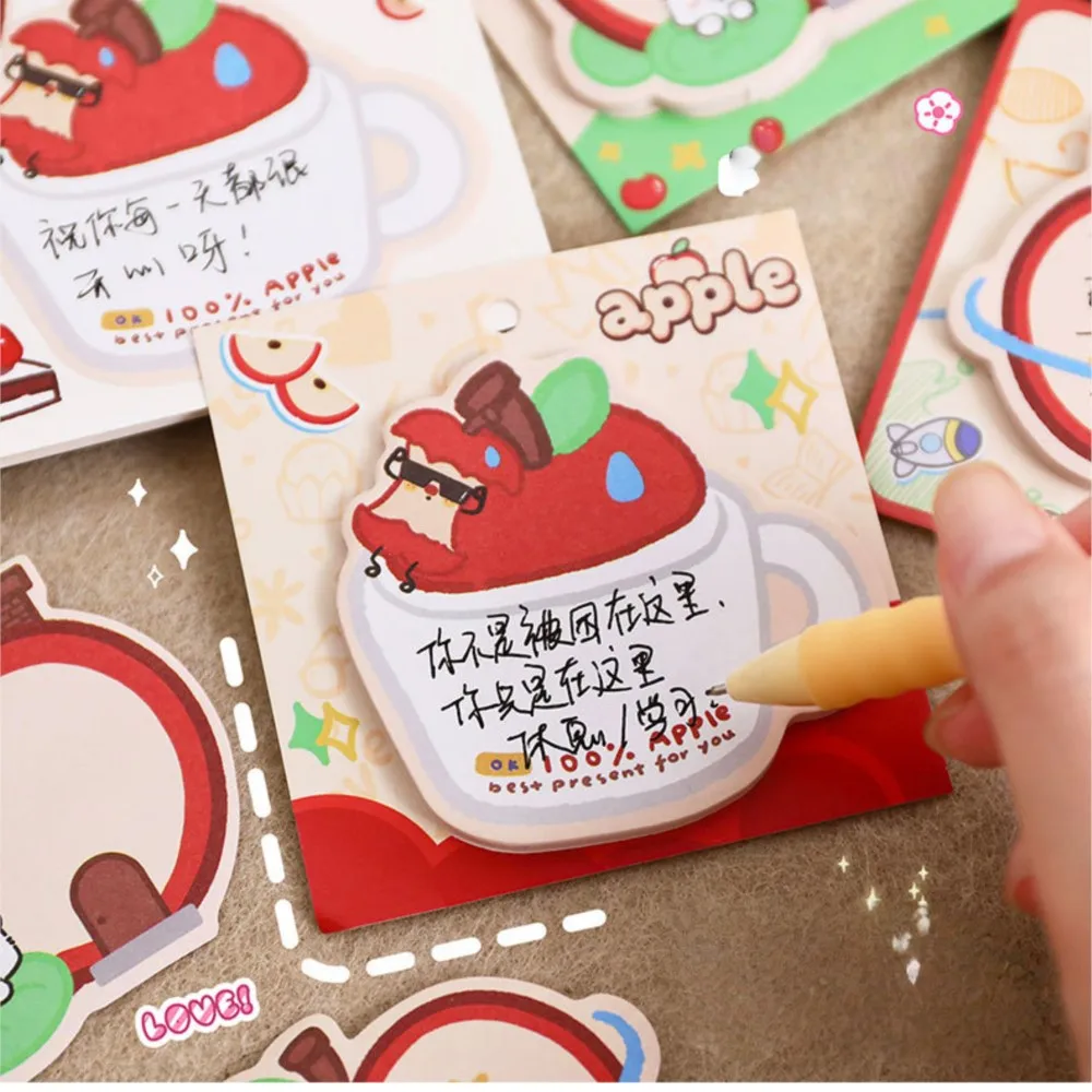 30 ورقة كرتونية على شكل خاص مذكرة لاصقة Kawaii مكتب آخر لوحات مذكرة ملصقات لطيف طالب القرطاسية رسالة ملاحظات ملصق