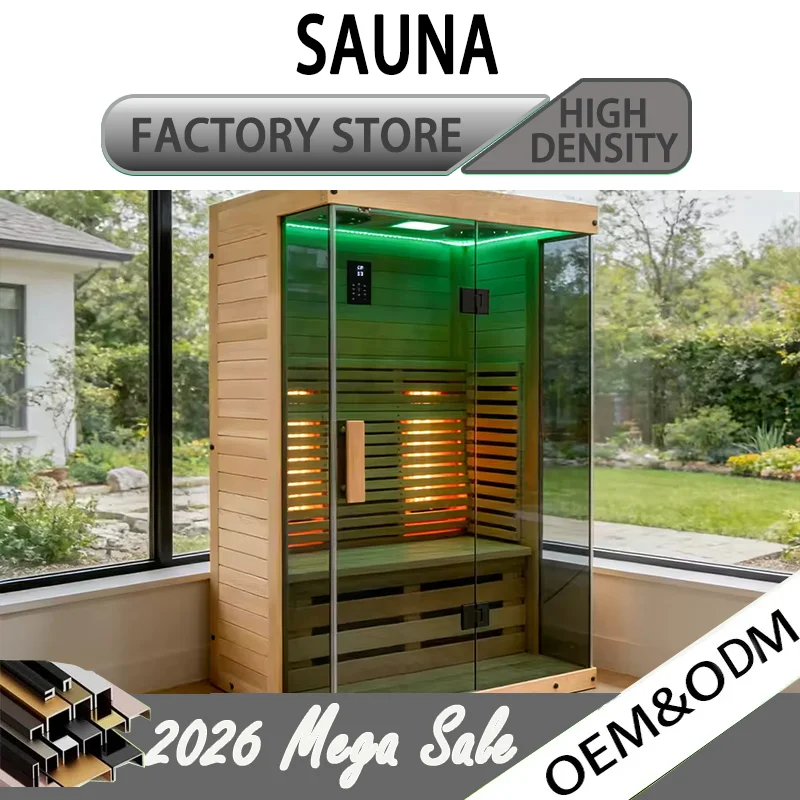 Premium Mini Wooden Traditional Steam Dry Sauna Heavy Duty Waterproof All Weather Portable for Outdoor Garden Patio Backyard