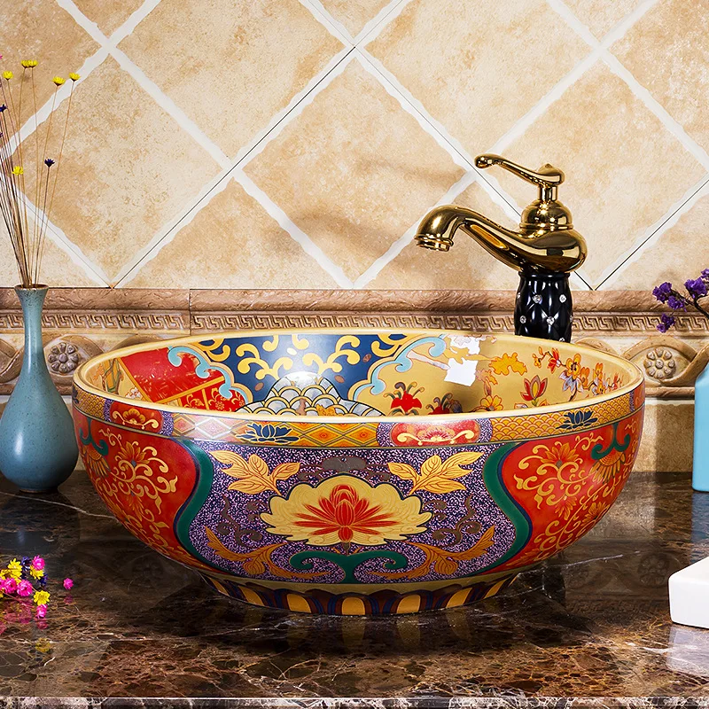 

Chinese Style Ceramic Washbasin Wash Basin Wash Basin Art Basin Household Hotel Wash Basin