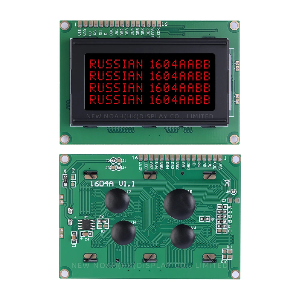 Russian BTN Black Film Red 1604A 3.3V Character 1604 04*16 LCD 16PIN ST7066U Industrial Computer Character Dot Matrix Screen
