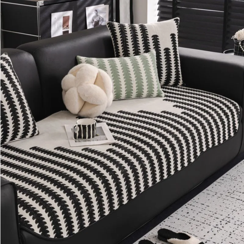 2024 쇼파커버 Funda Sofas Carpet Sofa Covers Mat Sectional Couch Furry Non Slip Chenille Sofa Slipcover Irregularity Cushion Carpet