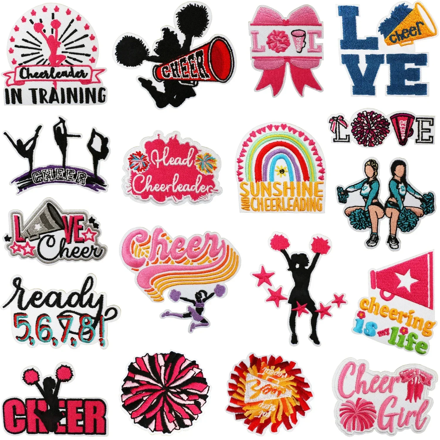 응원하세요 자수 1/10개 천 스티커 치어리더 컴퓨터 자수 라벨 옷 야외 장식 응원 격려
