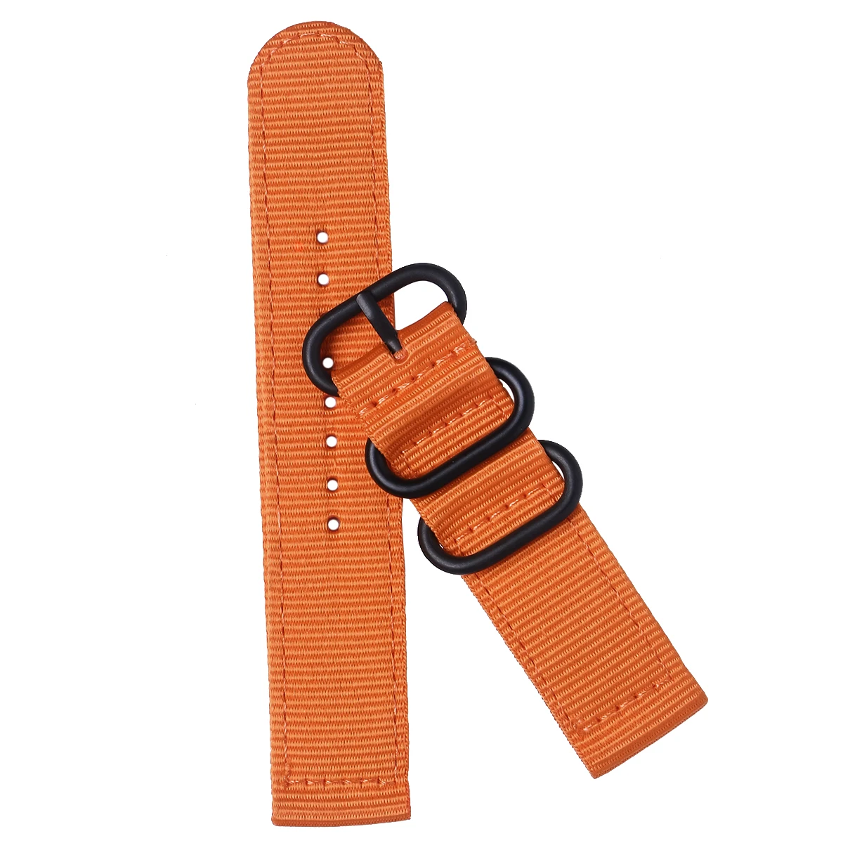 

18mm Watch Strap Webbing Durable 2-Joint Nylon Watch Band Wristband for Watch Replacement (Orange with Black Buckle)