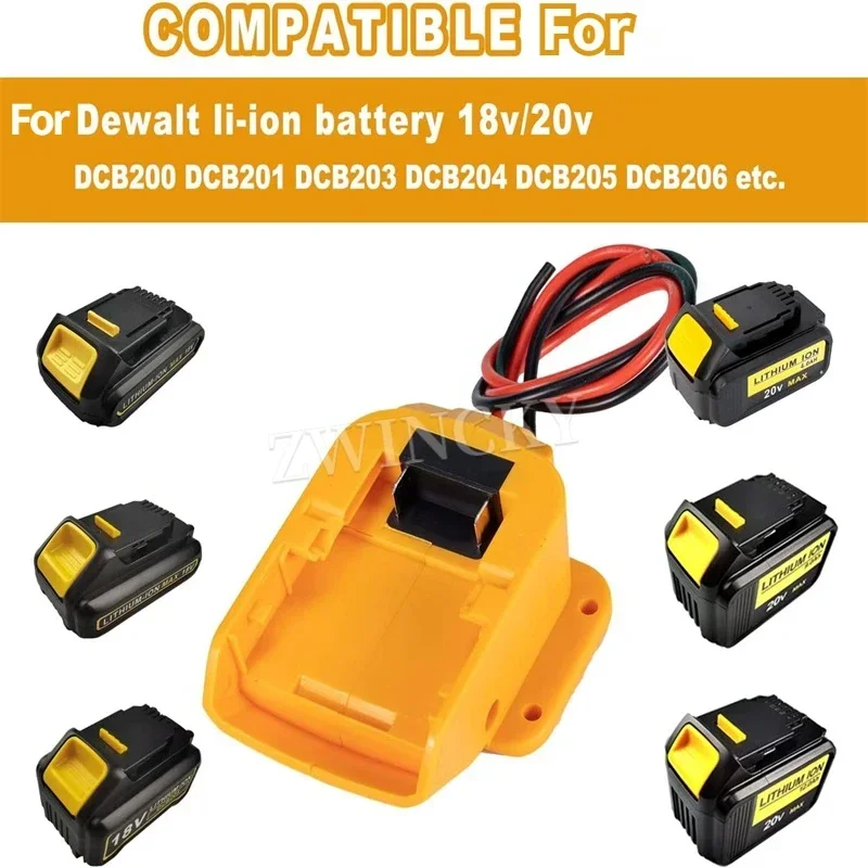 External Battery Adapter Converter for Dewalt 20V 18V Li-ion Battery DIY Power Tool accessories kit electric 14 AWG Connector