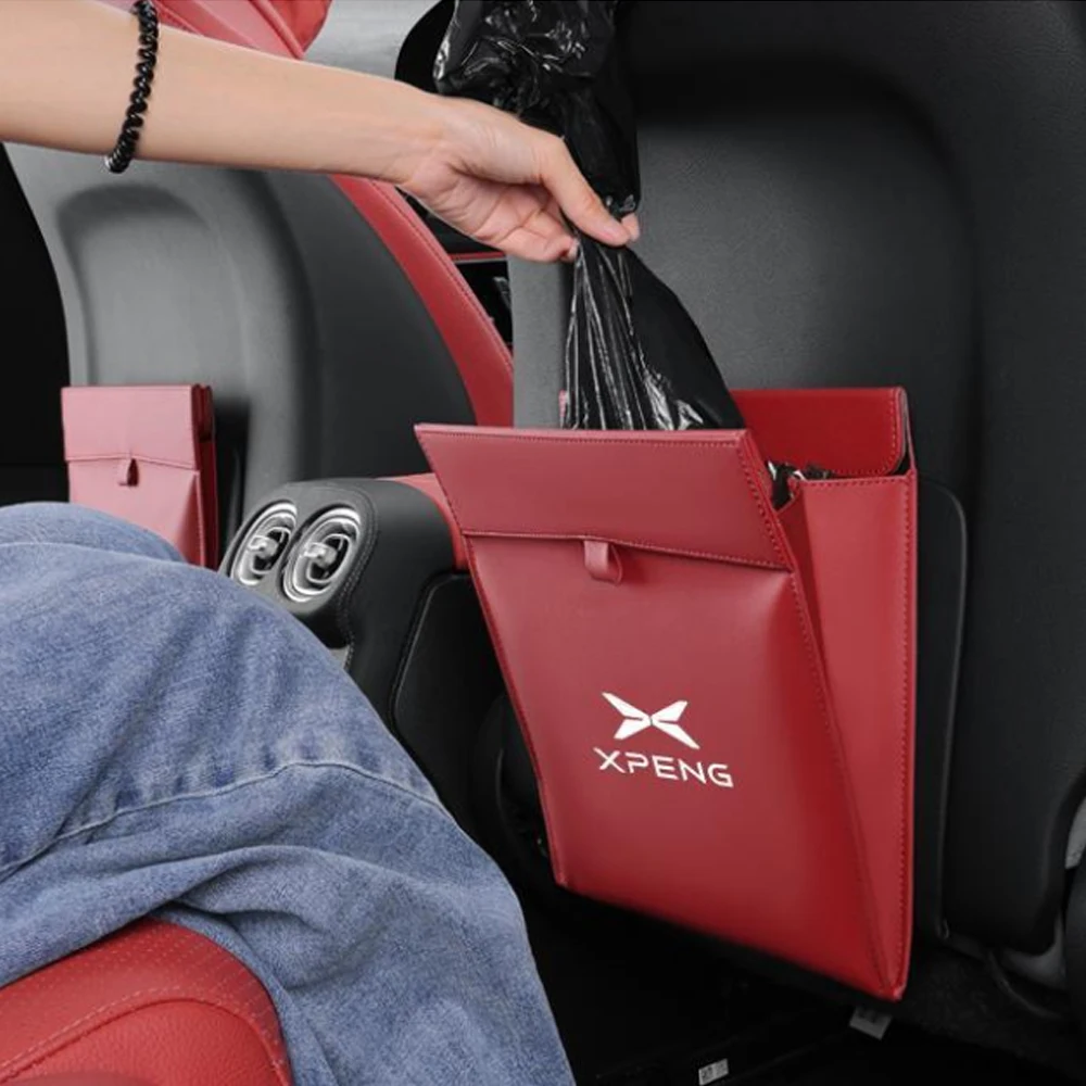 For Xpeng G9/G6/P7/X9 Car Trash Bin Seat Anti Kick Pad Storage Bag Car Interior Decoration Bag