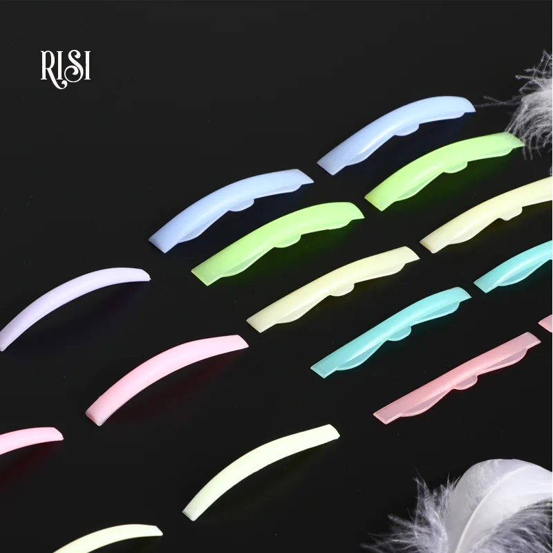 RISI-Silicone Cílios Perm Pad, Levantamento Cílios Varas, 3D Modelador de Cílios, Acessórios Shield, Ferramentas Aplicador Maquiagem, 8 Pares