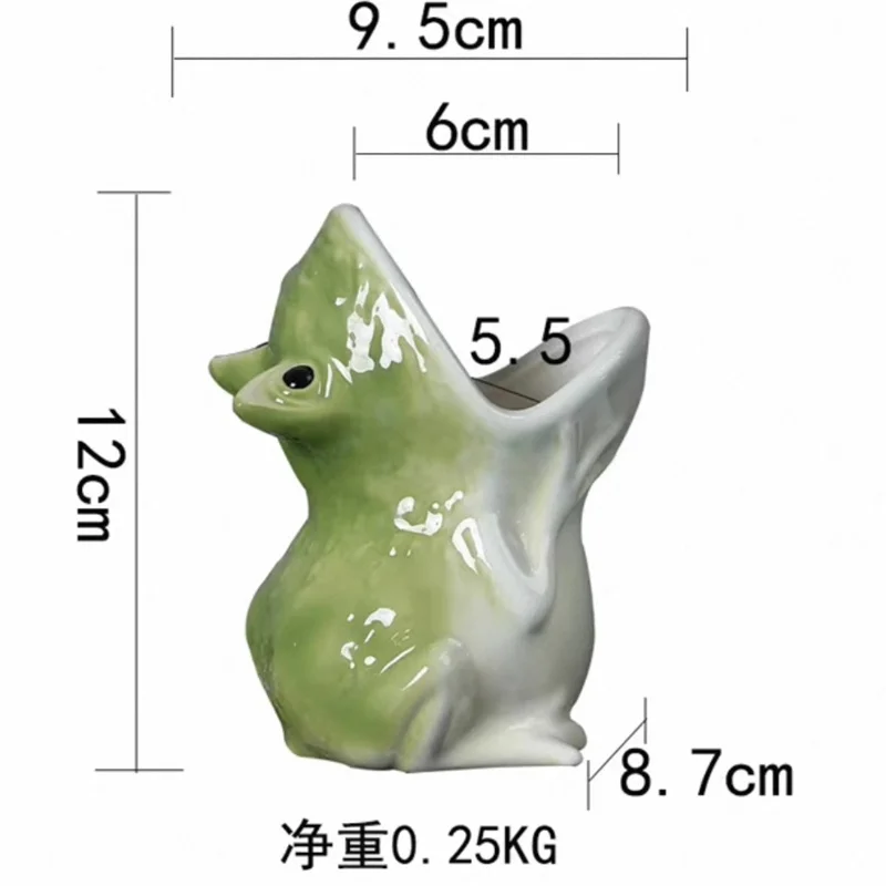 Cute Cartoon 3D Frog Succulent Flower Pot Ceramic Flowerpot Big Mouthed Hornedfrog Garden Succulent Planter Container