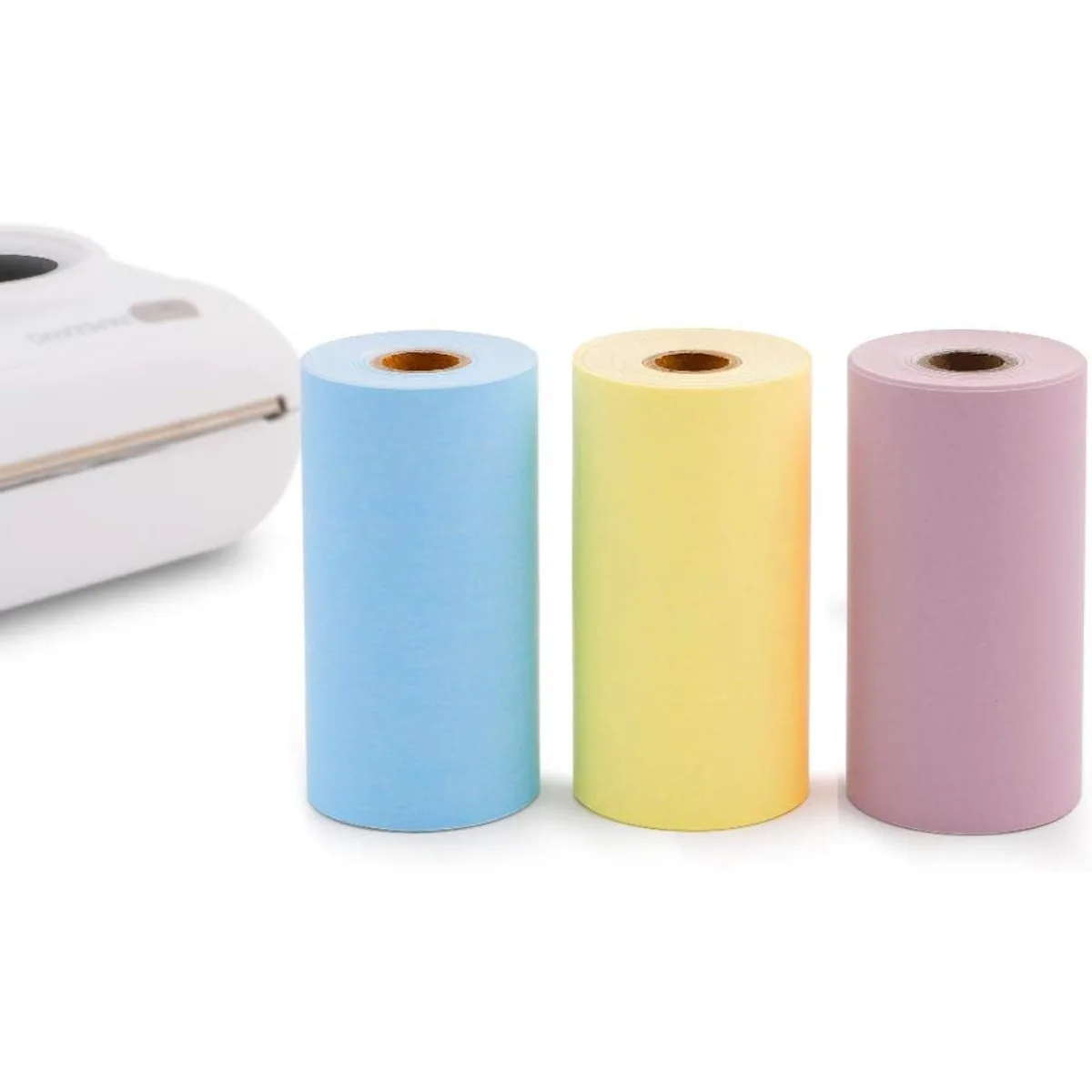 3 Color Direct Thermal Paper for PeriPage A6 Portable Pocket Mobile Printer 57mm x 30mm Non-Adhesive, Black on Yellow/Blue/Pink