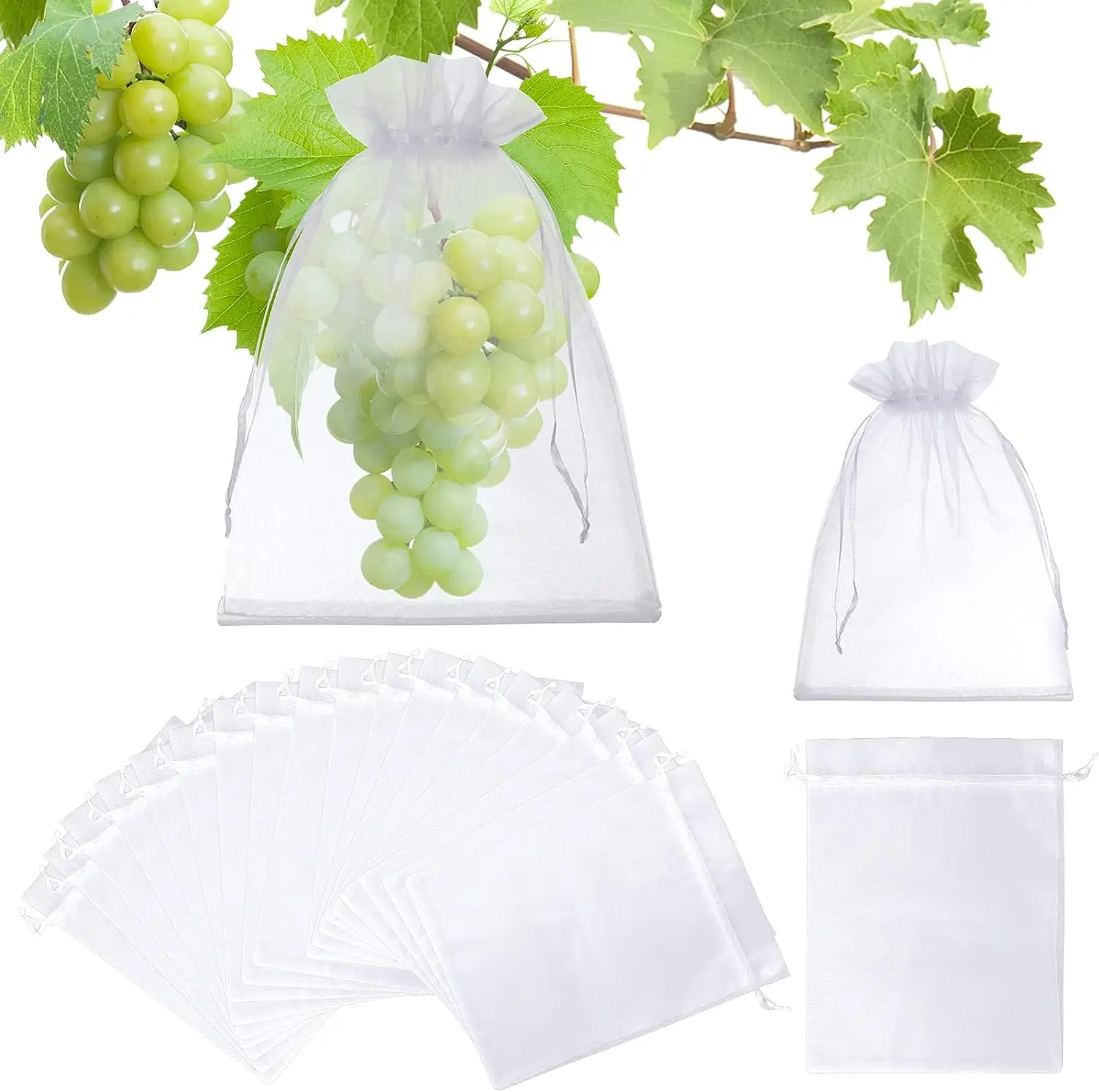 Fruit Bags to Protect Insect Mesh Net Bag Fruit Grape Mango Protection Bag Breathable Gauze Strawberry Seedling Bags Organza