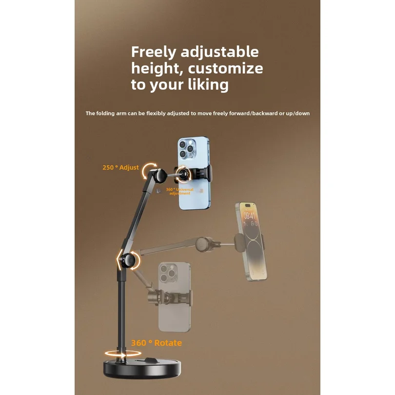 1Pc Mobile Phone Holder,special Bracket for Overhead Shooting,desktop Live Shooting, Food Recording Video,unpacking Vlog Bracket