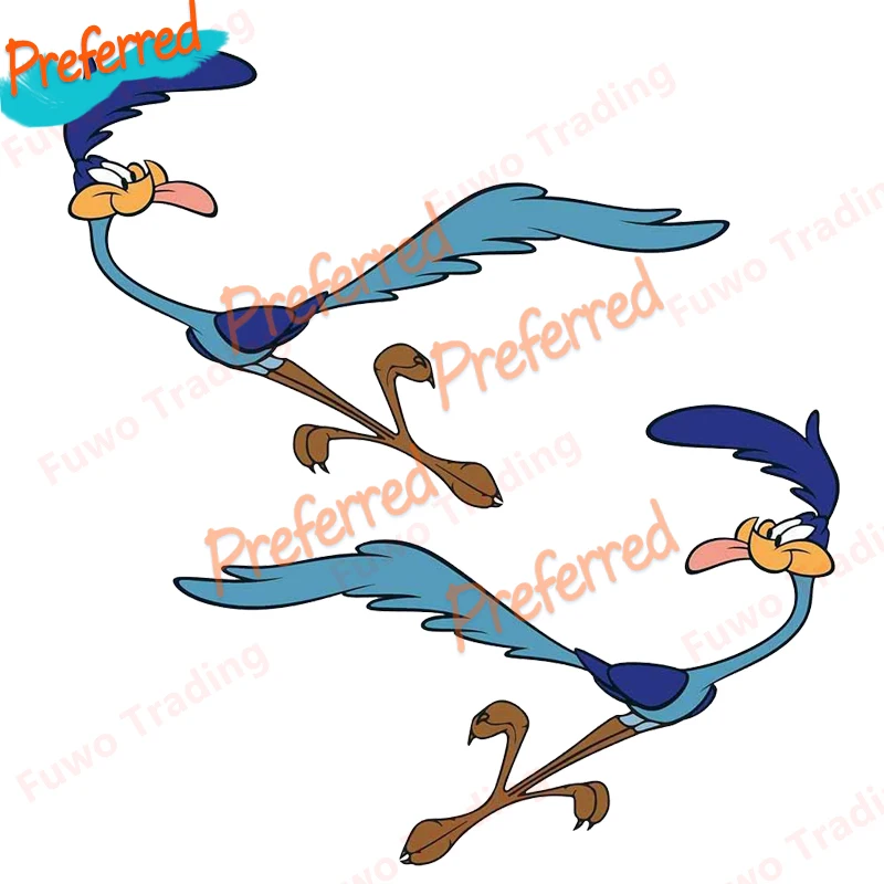 Pair Coyote and The Road Runner Car Sticker Decal Vinyl Waterproof Material, Car/truck Ship/Surf Camper /laptop and toolbox