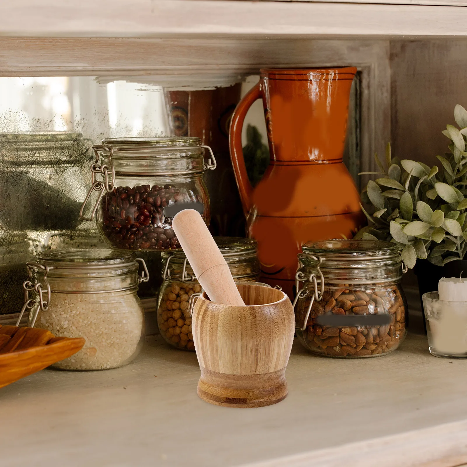 

Wooden Garlic Crusher Tool Multi-Function Nut Press Pestle Masher Kitchen Utensil Wood Muddler For Cocktails Manual