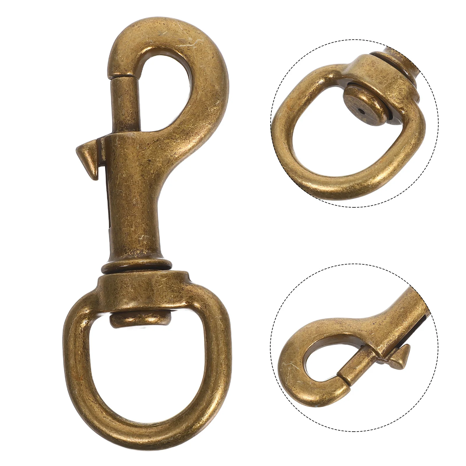 

2Pcs Pet Collar Hooks Spring Snap Durable Zinc Alloy Traction Buckle Harness Accessories for Dogs Cats Bronze Pet Collar Hooks