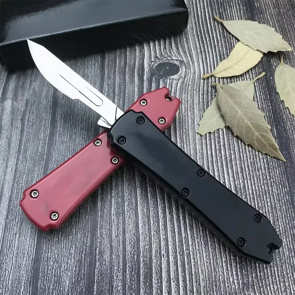 Tactical Mini Folding Knife Quick Open with 10 Removable Blades Scalpel 440C Blade Zinc Alloy Handle Hunting Survival Knife