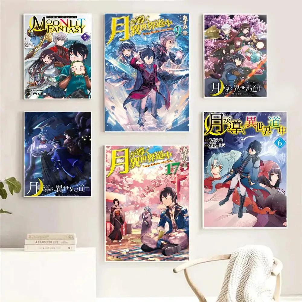 Tsukimichi Moonlit الخيال اللوحة الخط HD حائط لوح رسم ديكور فني للمنزل مكتب غرفة المعيشة غرفة نوم هدية