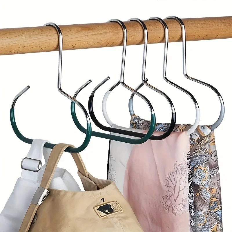 4 Stück Hut-Aufhänger, Rutschfester Kleiderbügel-Organizer, Edelstahlhaken für Kleiderschrank, für Hüte, Riemen, Krawatten, Schals, Unterwäsche