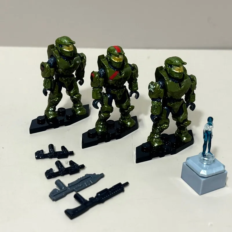 Mega builx Bloks Universe Series Red Team Warthog Rescue Spartan Jerome Douglas Serina Soldier w Rifle Figures Toys