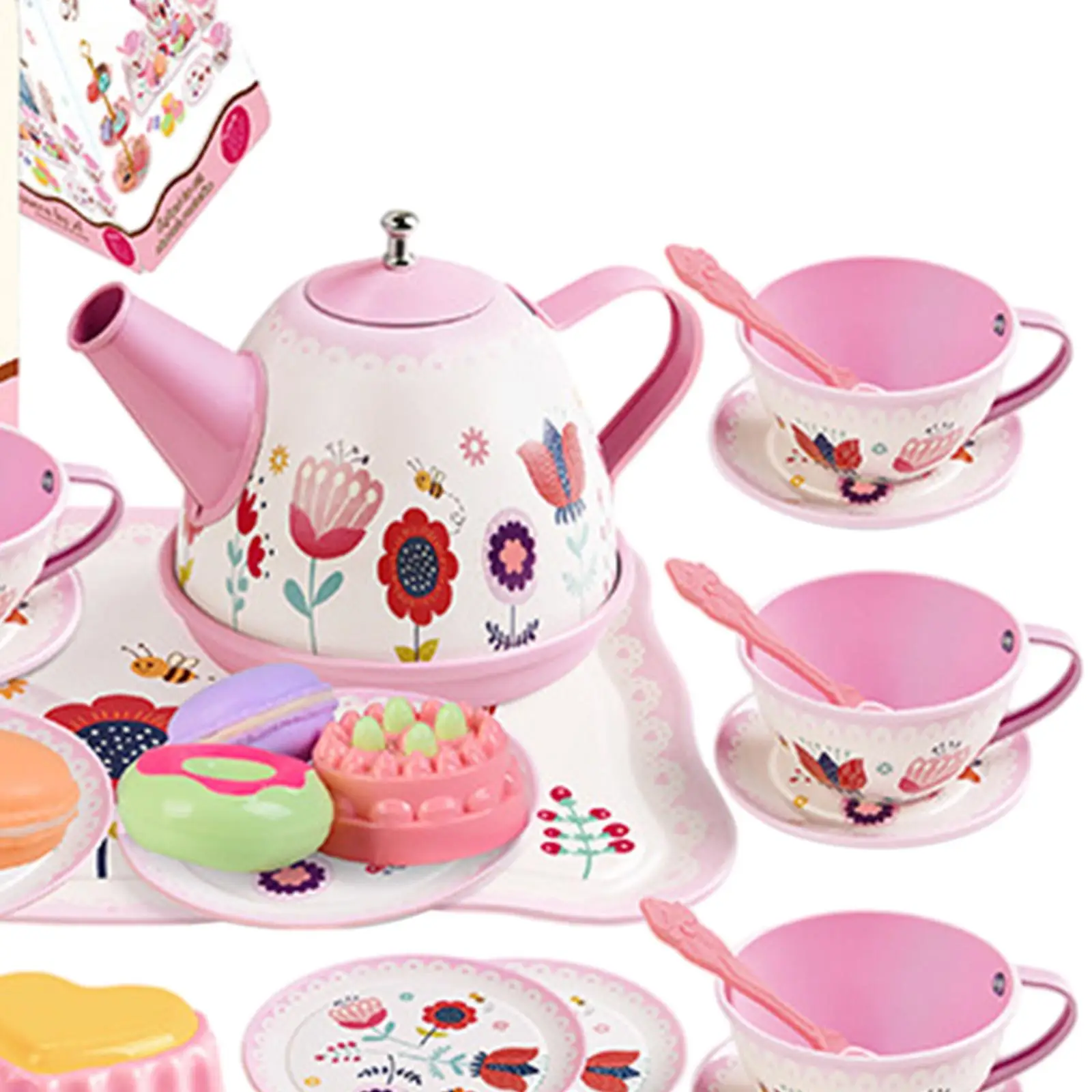 Princess Tea Time Toys Pretend Play Toy Dessert Toys Kitchen Playset Teapot Cups