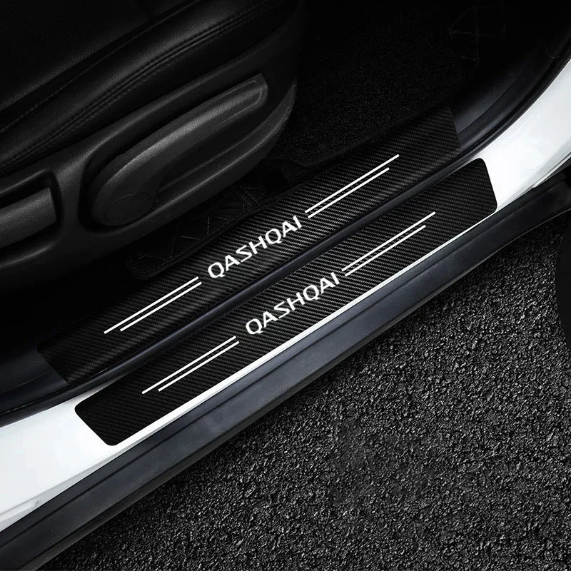 4Pcs/set Car Door Threshold Sill Sticker For Nissan Qashqai J10 J11 J12 2013 2015 2016 2017 2018 2019 2020 2021 Qashqai Emblem