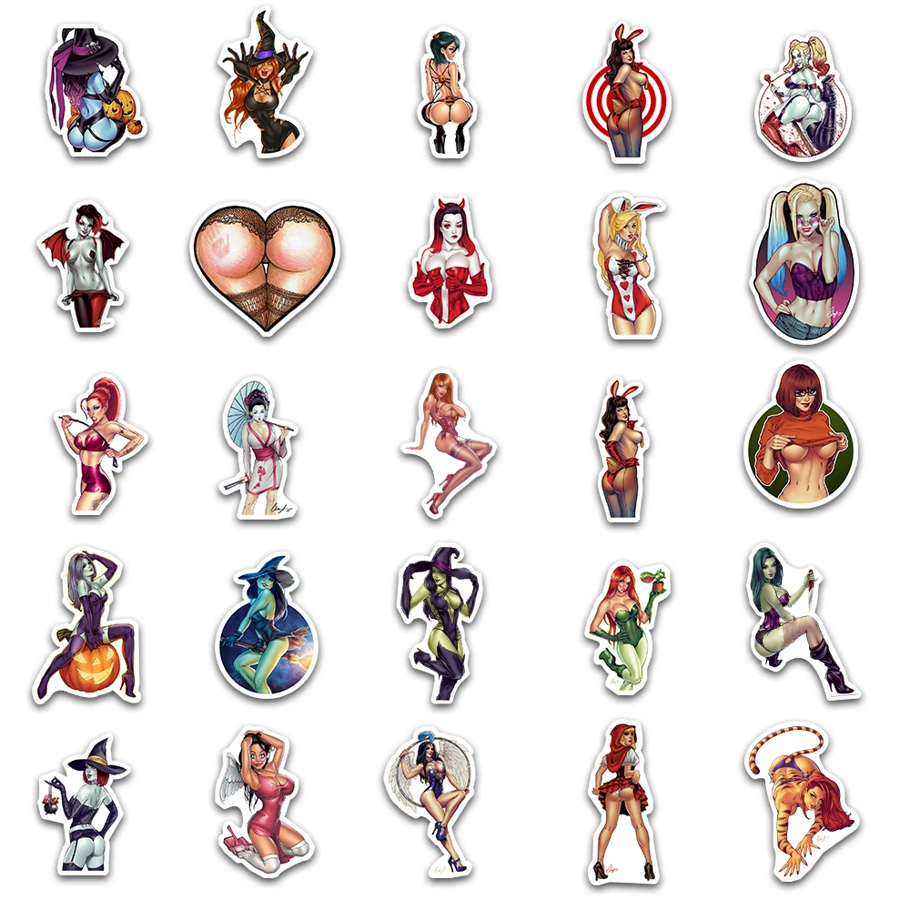 10/50PCS Hentai Anime adesivi Sexy Cartoon Bunny Decal Sticker Graffiti valigia Laptop Car Sticker adulti ragazze Otaku Toys