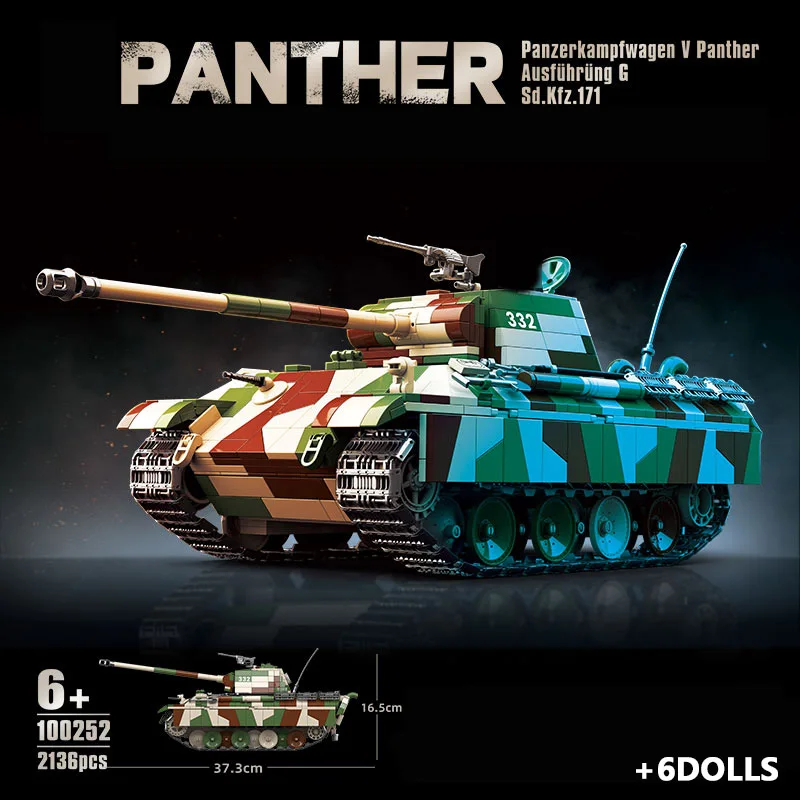 Tiger I Zware Tank 3D Model Militaire Gepantserde Auto Klassieke Leger Tank Bouwstenen MOC Stenen WOII Panzerkampfwagen VI Ausf. E
