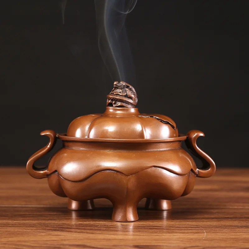 Copper Qianqing Palace For Home Use, Incense , Tea Ceremony, Aromatherapy Burner, Antique Purple C