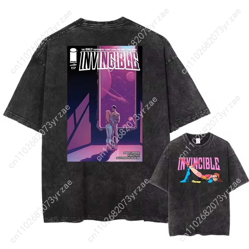 Retro Tshirt Invincible Man Woman High Quality Vintage T Shirt Cotton Short Sleeves Fashion T-shirt Soft Breathable Tops