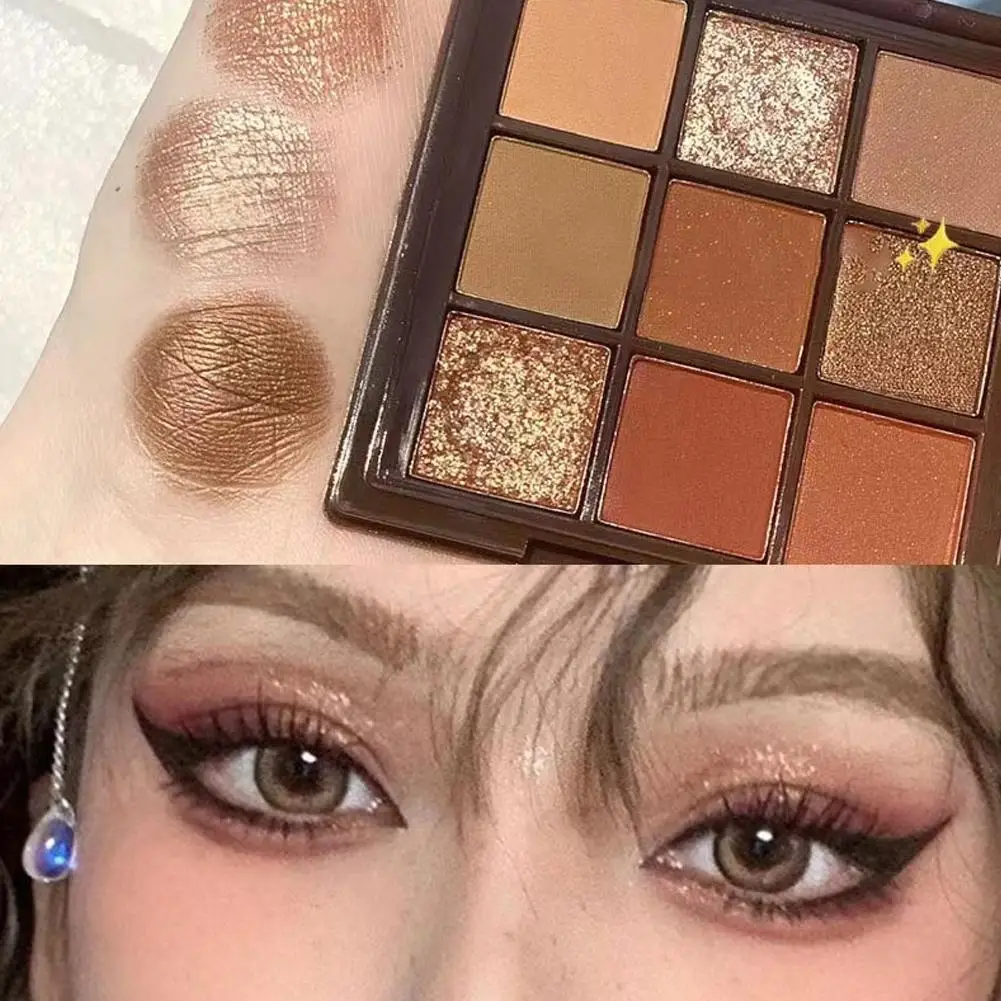 Paleta de Sombra Punk Smokey, Sombras Glitter Impermeáveis, Cool Toned, Maquiagem Matte, Cosméticos Coreanos, 9 Cores, K6t3