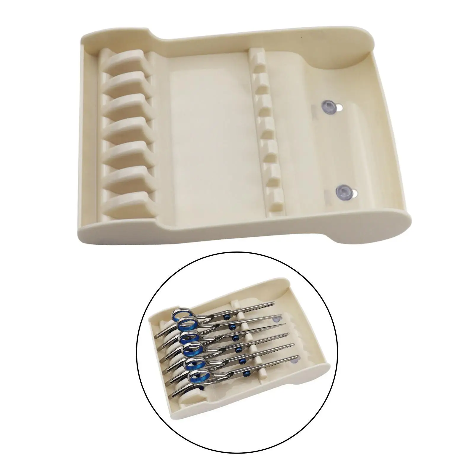 Anti-slip Hair Scissors Rack Shop Hair Cutting Scissors Tray Holder Beige
