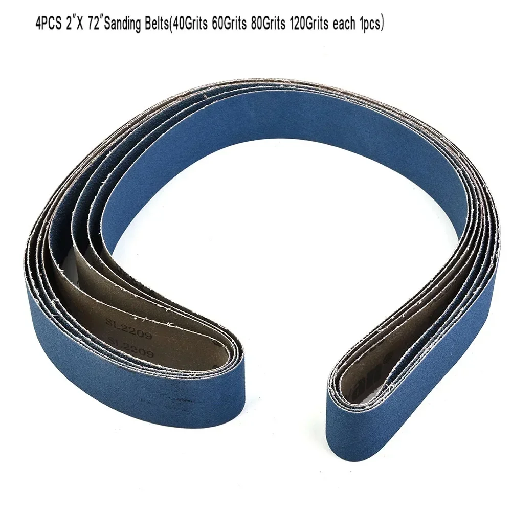 4Pcs 2x72Inch Sander Carving Metal Sanding Bands Wood 40/60/80/120 Grit Ceramic Belts Coarse Grinding Rotary Tool Accessories