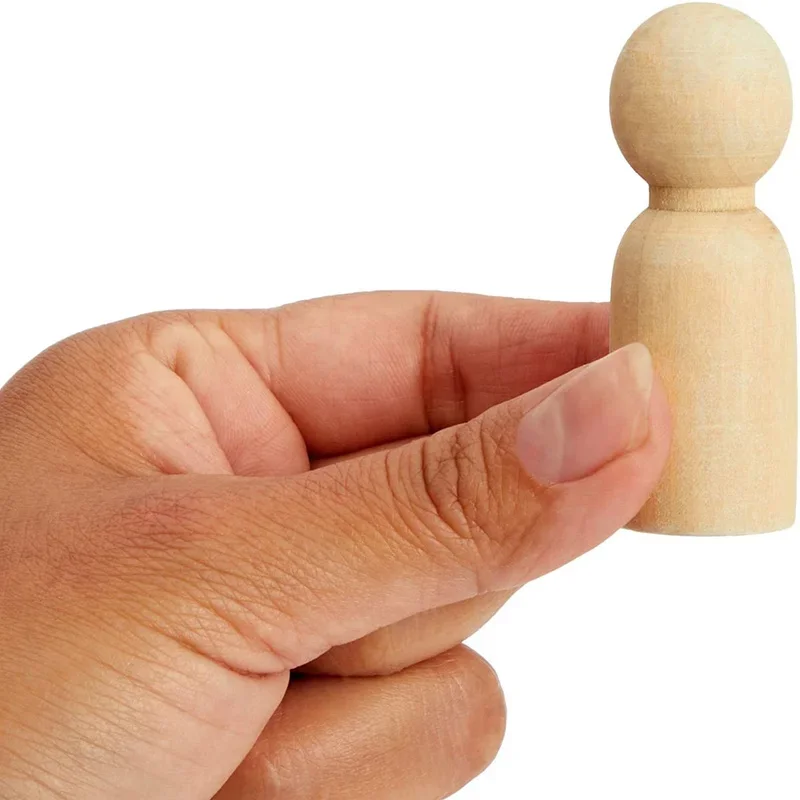 1-10Pcs Wood Peg Dolls Unfinished Mom Shape Wooden Peg People DIY Painting Handicrafts Wooden Peg for Craft Miniature Figures