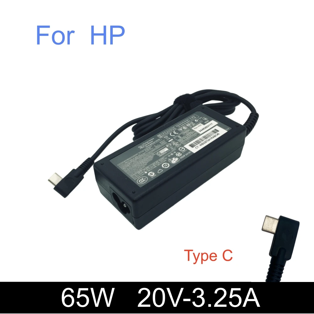 

Оригинальный адаптер питания USB Type-C 65W 20V 3.25A для ноутбуков HP Chromebook 14 G5, 11, 11A G6, EE, Spectre x360, Elite x2, 1013 G3