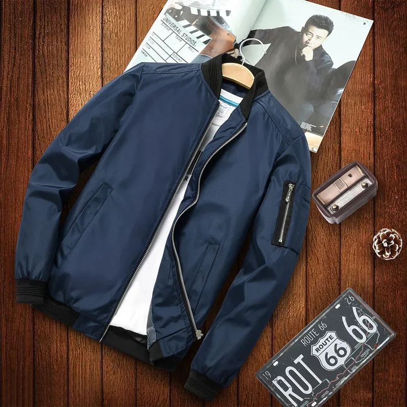 2023 Autumn Spring New Men's Bomber Zipper Jacket Male Casual Streetwear Hip Hop Slim Fit Pilot Coat Men Clothing Plus Size 6XL