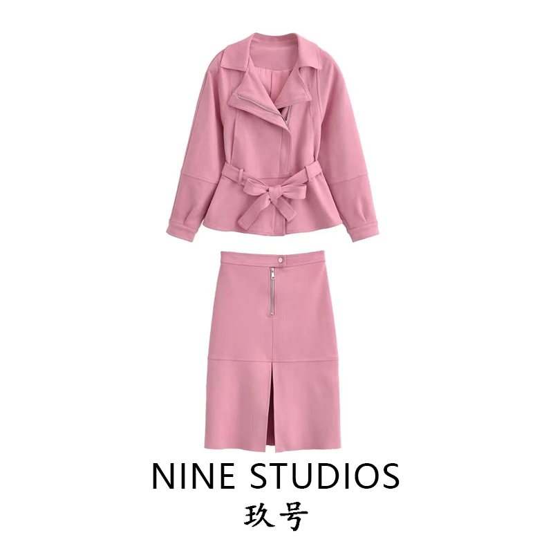 

Женская куртка-пальто NINE ZAR с поясом, бархатистой текстурой, в европейском стиле, с длинными рукавами, на молнии, из полиэфирного волокна