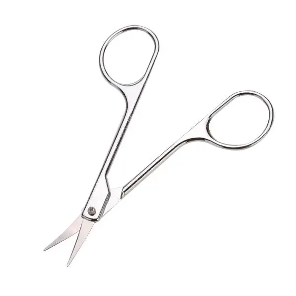 Gebogene Nagelhautschere mit Gummihülse, Augenbrauenschneider aus Edelstahl, professionelle Haarschere zum Trimmen von Hangnail