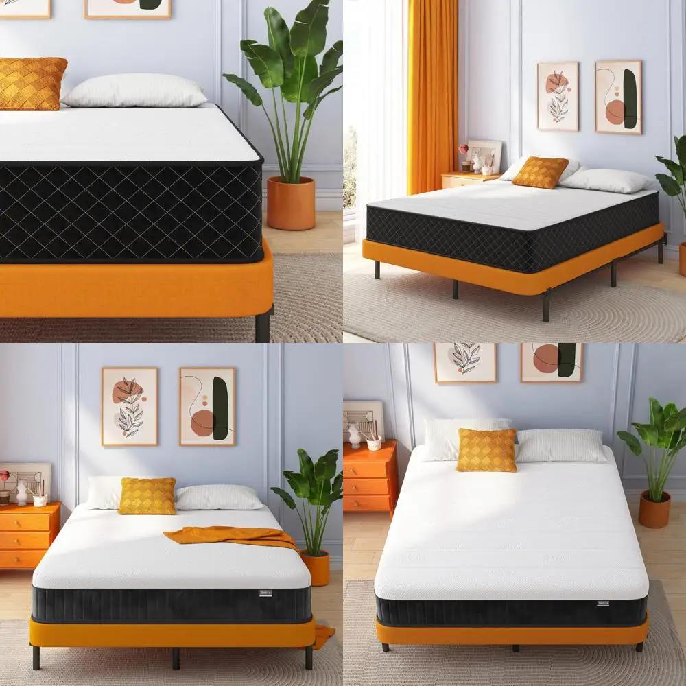 Hybrid Memory Foam Mattress, 10 Inch Full Size, Pressure Relief, Firm Support, Mattress in a Box
