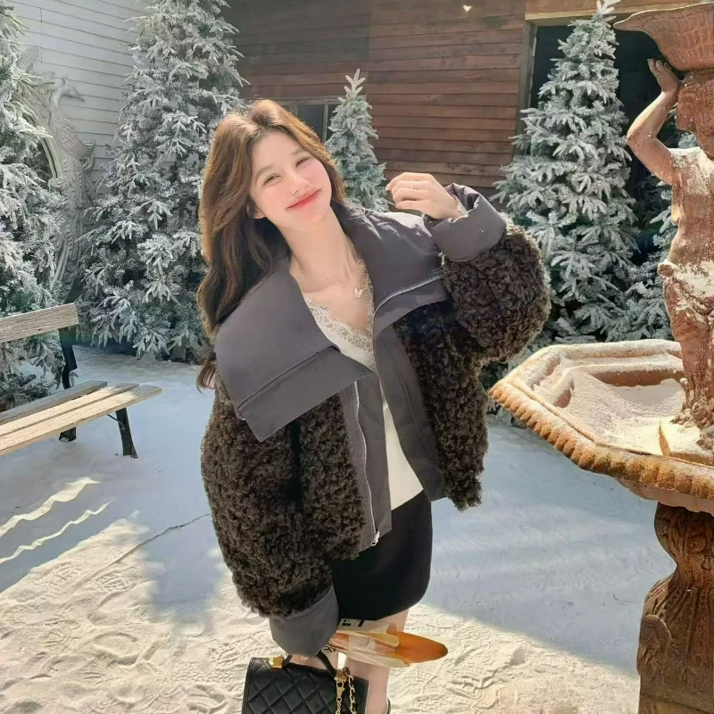 여성을 위한 패셔너블한 양면 솜 패딩 재킷 2026 가을 겨울 신상 대형 사이즈 대형 칼라 디자인 컬렉션용