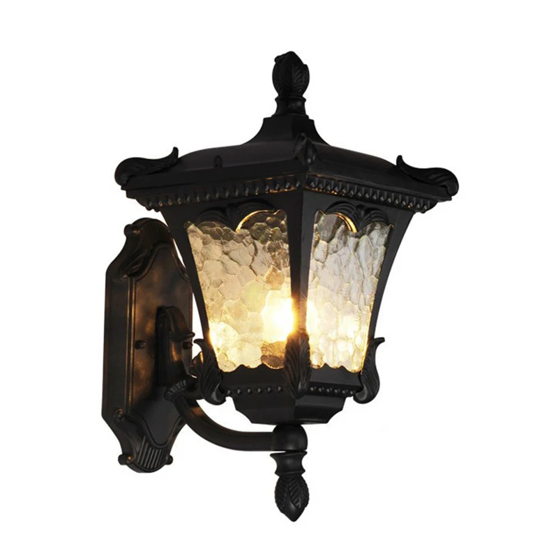 Lampada da parete per esterni impermeabile giardino Villa balcone casa porta decorativa oro nero applique in alluminio apparecchio di illuminazione a LED