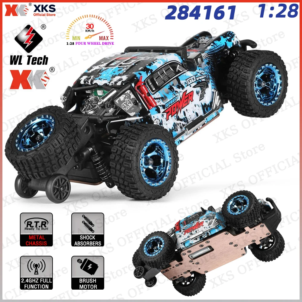 

XKS Wltoys 284161 1/28 4WD 4X4 Радиоуправляемая машина - 30 км/ч Высокоскоростной внедорожный гоночный дрифт 2,4G Светодиодная игрушка в подарок для детей
