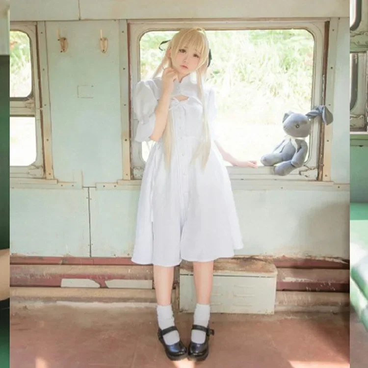 アニメヨスガノソラ春日野ソラコスプレ衣装ロリータ白コスプレドレス女性ハロウィン仮装パーティードレス 2025