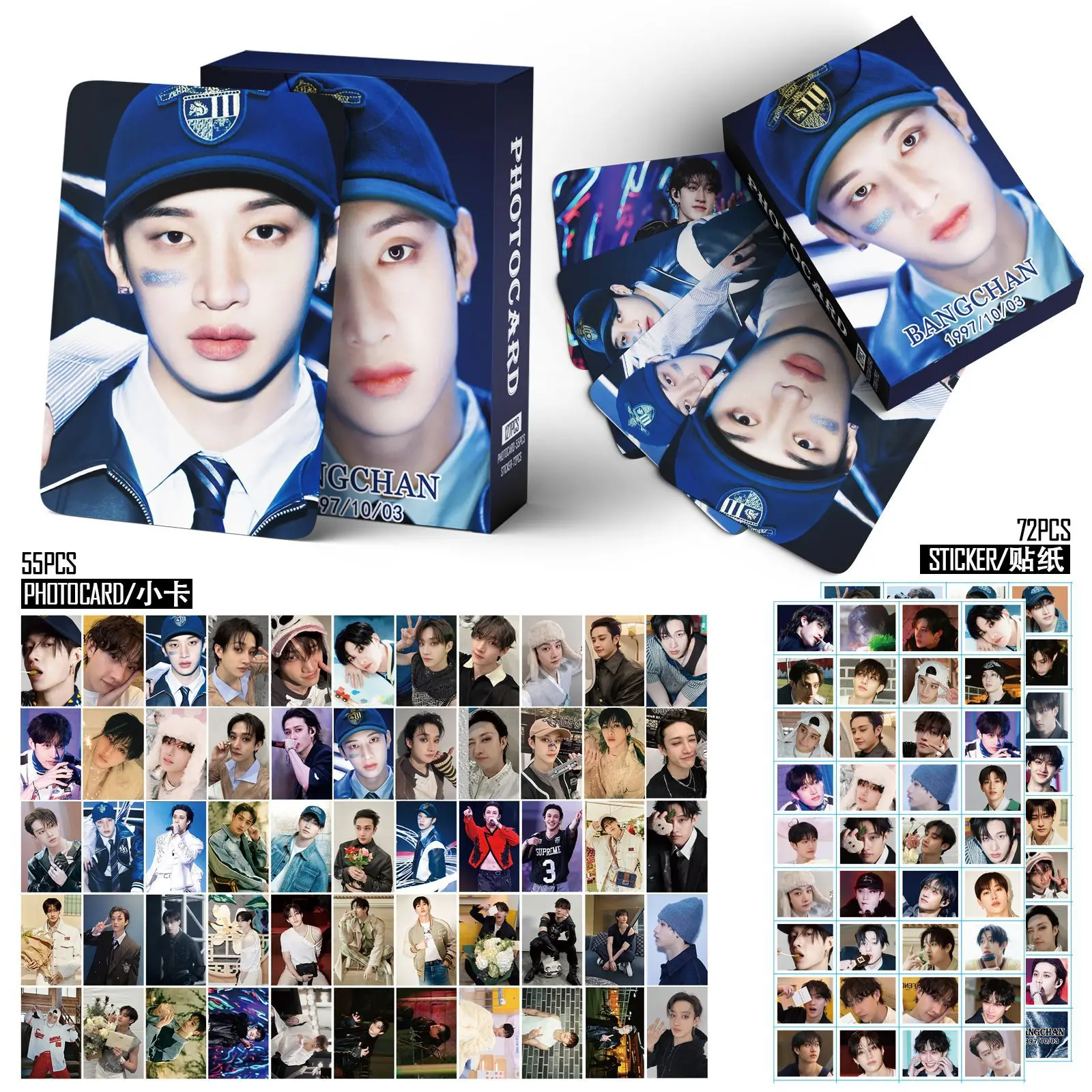 New 55+72Pcs/Set Kpop Concert Domin ATE Card Stickers Felix HyunJin BangChan Photo Print Pictures Photocard Fans Collection Gift